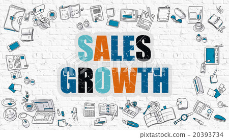 Sales Growth Concept with Doodle Design Icons. Sales Growth Concept with Doodle Design Icons. 20393734