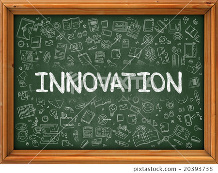 Innovation Concept. Green Chalkboard with Doodle Innovation Concept. Green Chalkboard with Doodle 20393738