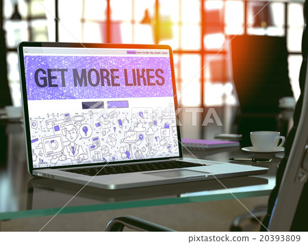 Get More Likes - Concept on Laptop Screen. 20393809