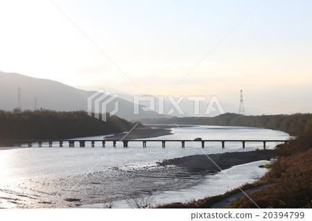 Yoshino River and diving bridge near the streets of Udatsu Udatsu 20394799
