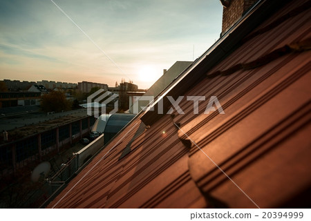 Roof tile over blue sky Roof tile over blue sky 20394999