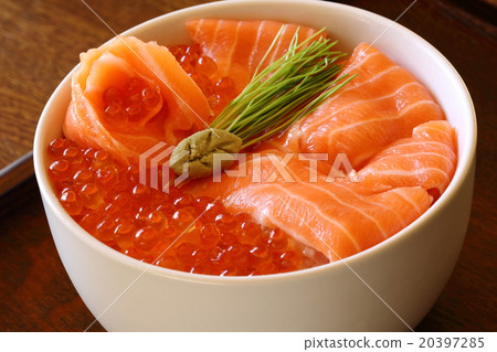 Salmon Ikura on rice 20397285