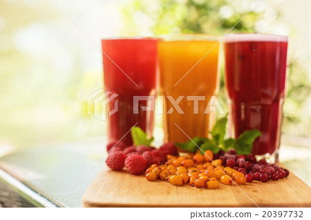 fruit drink with cranberries raspberries and sea 20397732