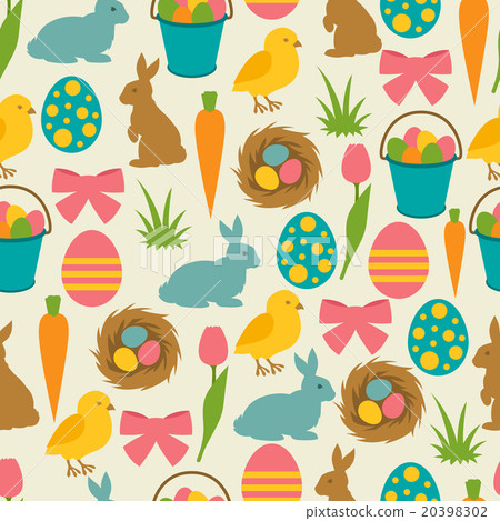 Happy Easter seamless pattern with decorative 20398302