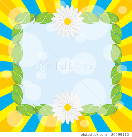 Frame of leaves and daisies Frame of leaves and daisies 20399110