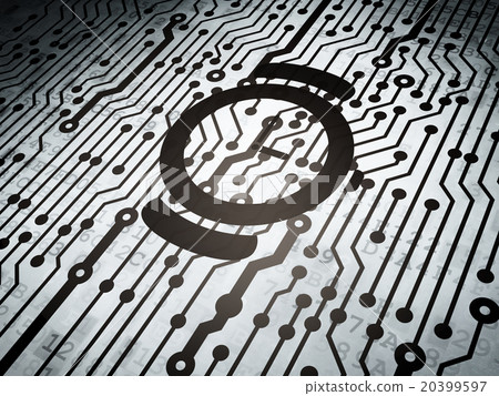 Time concept: circuit board with Hand Watch 20399597