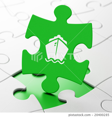 Tourism concept: Ship on puzzle background Tourism concept: Ship on puzzle background 20400285