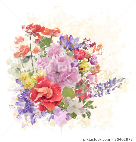 Colorful Flowers Watercolor 20401972