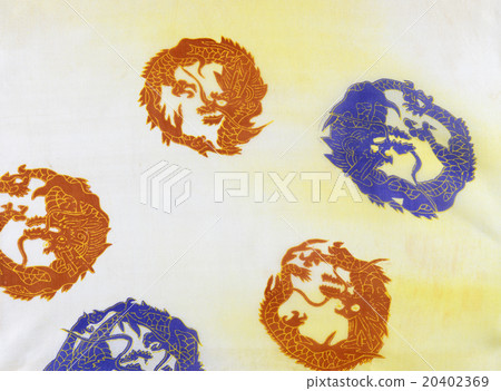 Japanese pattern silk fabric dyed fabric old cloth 20402369