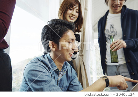 Young people relaxing with friends Young people relaxing with friends 20403124