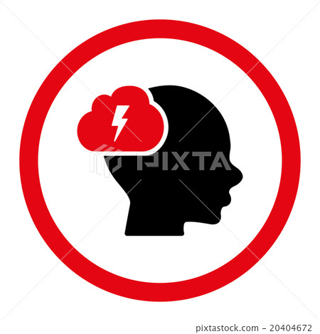 Brain Storm Circled Vector Icon Brain Storm Circled Vector Icon 20404672