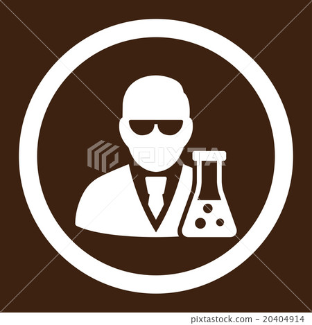 Scientist With Flask Rounded Vector Icon Scientist With Flask Rounded Vector Icon 20404914