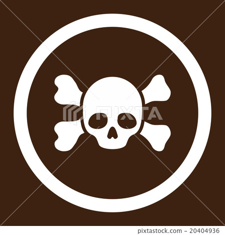 Skull And Bones Rounded Vector Icon 20404936