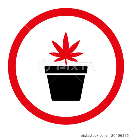 Marijuana Pot Circled Vector Icon Marijuana Pot Circled Vector Icon 20406225