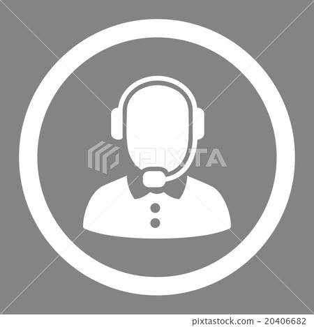 Call Center Operator Circled Vector Icon Call Center Operator Circled Vector Icon 20406682
