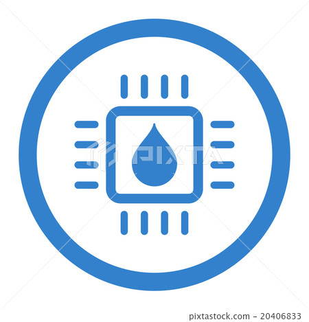 Drop Analysis Chip Circled Vector Icon 20406833