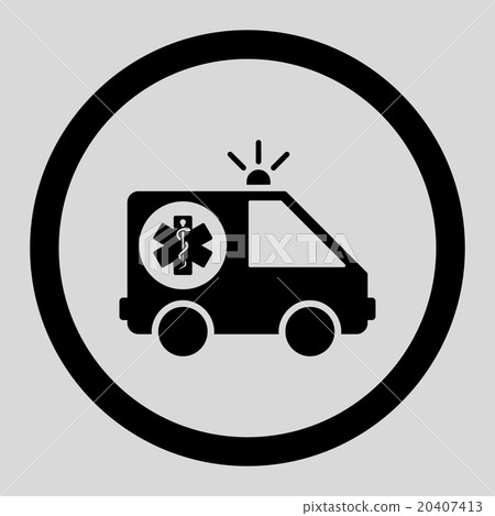 Emergency Car Circled Vector Icon Emergency Car Circled Vector Icon 20407413