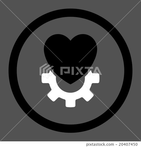 Mechanical Heart Rounded Vector Icon Mechanical Heart Rounded Vector Icon 20407450