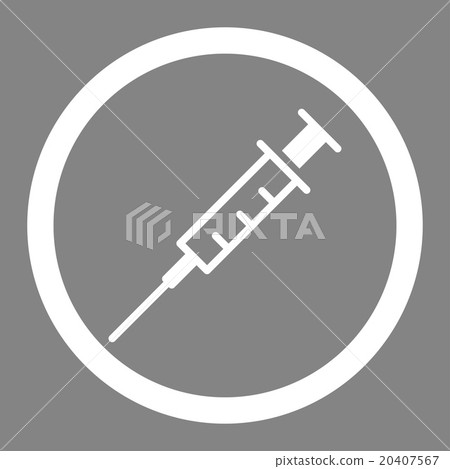 Empty Syringe Circled Vector Icon 20407567
