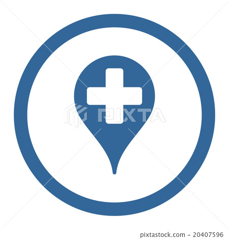 Medical Map Marker Rounded Vector Icon - Stock Illustration [20407596 ...