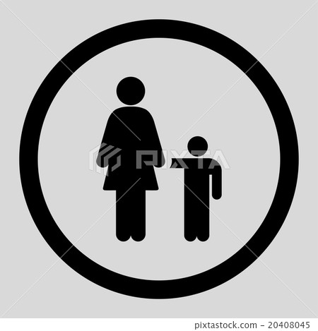Mother With Son Rounded Vector Icon 20408045