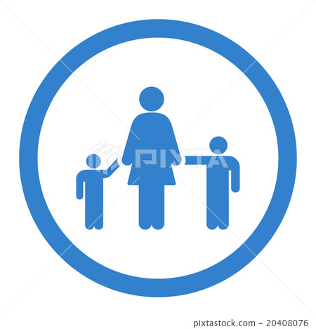 Mother And Children Rounded Vector Icon 20408076