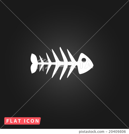 Fish skeleton flat icon - Stock Illustration [20409806] - PIXTA