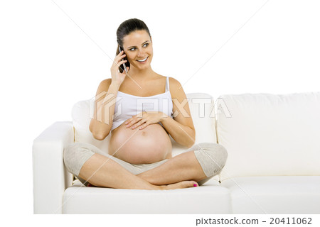 Pregnant woman with smartphone 20411062