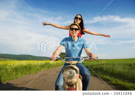 Couple on motorbike 20411848