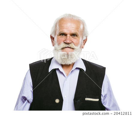 Old bearded man on white background 20412811
