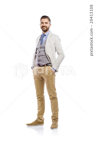 Hipster businessman in studio Hipster businessman in studio 20413108