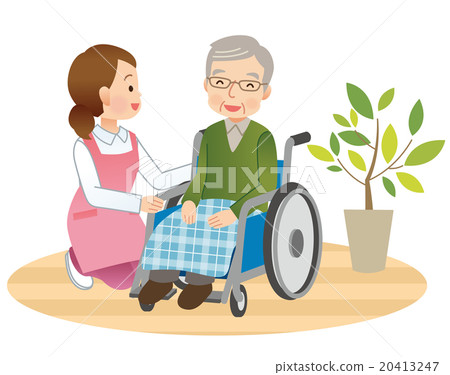 Nursing wheelchair elderly - Stock Illustration [20413247] - PIXTA