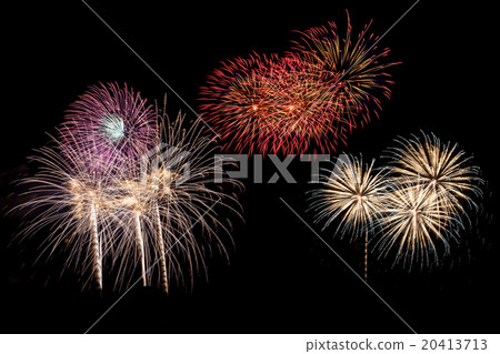 Celebration fireworks up the night sky. 20413713