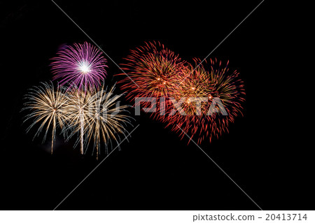 Celebration fireworks up the night sky. 20413714