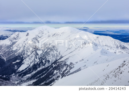 Winter landscape of high snowy mountains  20414243