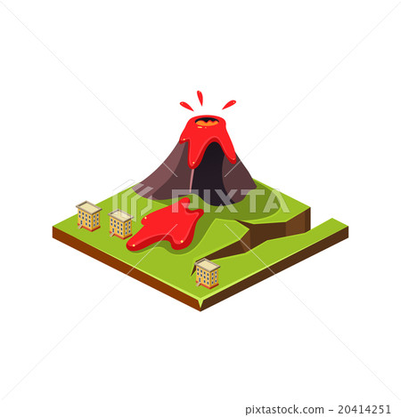 Volcano Eruption and Lava. Natural Disaster Icon Volcano Eruption and Lava. Natural Disaster Icon 20414251