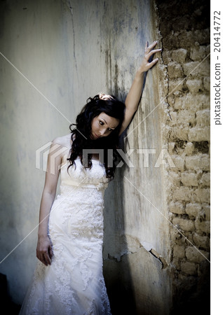 Lovely bride by old house 20414772