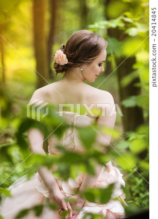 Beautiful bride in forest Beautiful bride in forest 20414845