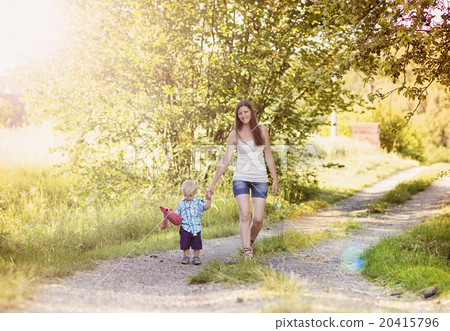 Mother and son in nature 20415796