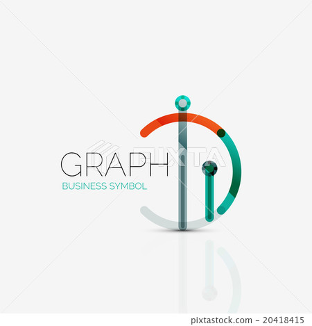 Abstract logo idea, linear chart or graph Abstract logo idea, linear chart or graph 20418415