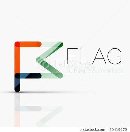 Logo flag, abstract linear geometric business icon 20419679