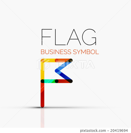 Logo flag, abstract linear geometric business icon 20419694