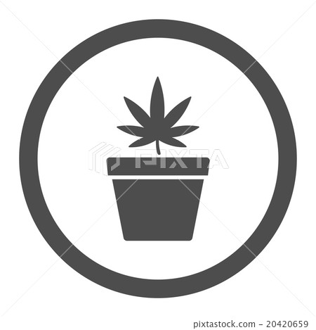 Drugs Pot Circled Vector Icon 20420659