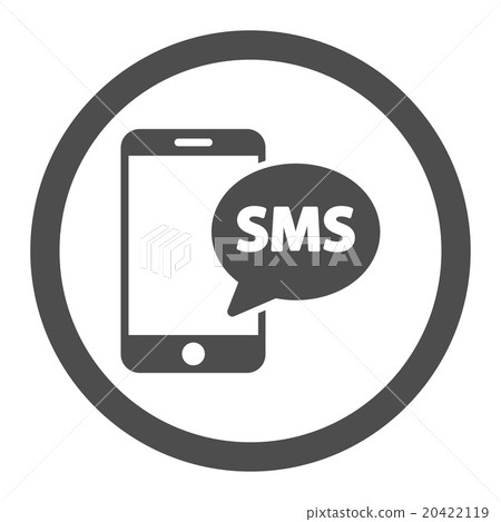 Phone SMS Circled Vector Icon Phone SMS Circled Vector Icon 20422119