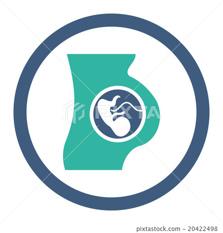 Pregnant Woman Rounded Vector Icon 20422498