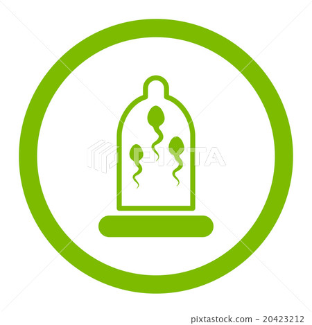 Sperm In Condom Rounded Vector Icon 20423212