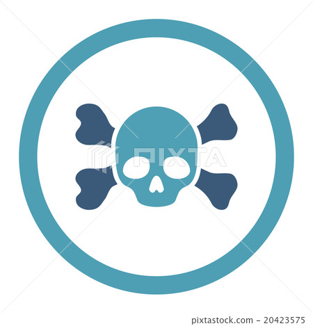 Skull And Bones Rounded Vector Icon 20423575