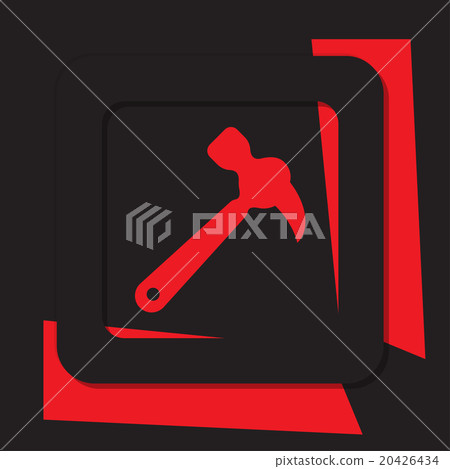 red icon with black border - claw hammer 20426434