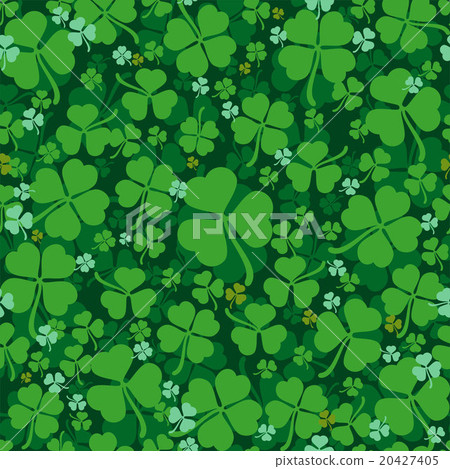 Green leaves clover seamless pattern. Lucky Clover Green leaves clover seamless pattern. Lucky Clover 20427405