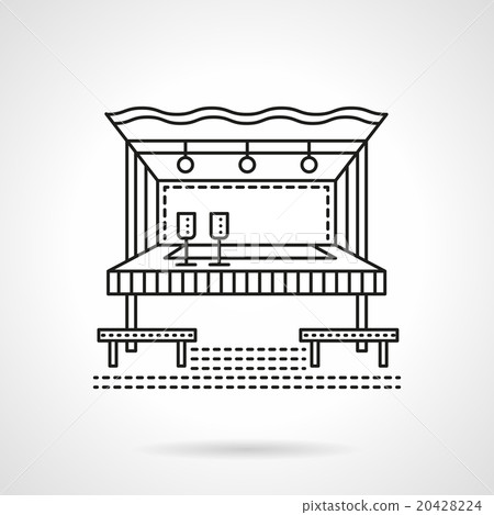 Beach bar flat line vector icon - Stock Illustration [20428224] - PIXTA